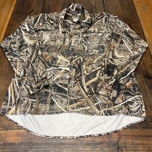 Drake Waterfowl Systems Camo Long Sleeve Button Up Shirt Men's 2XL, hunting